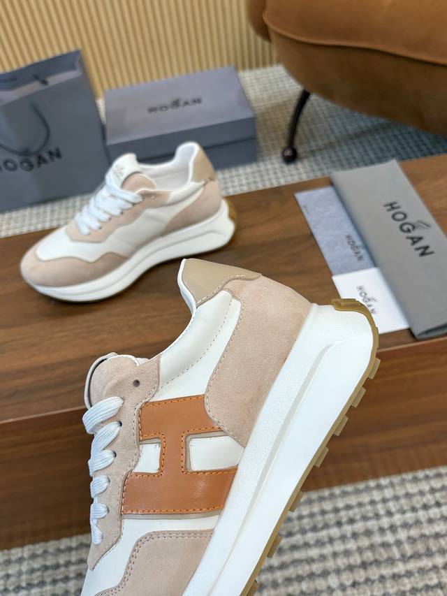 Real Price Hogan 2025 New H-Stripes Series Couple Chunky Platform Dad Shoes, Fly