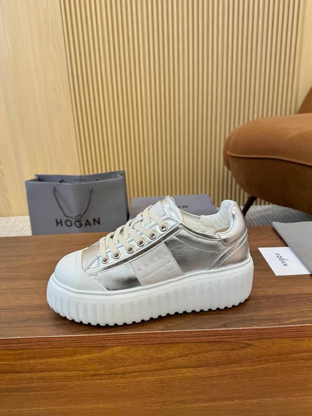 Hogan's newest style at an amazing price! Unisex, stylish round toe, genuine lea