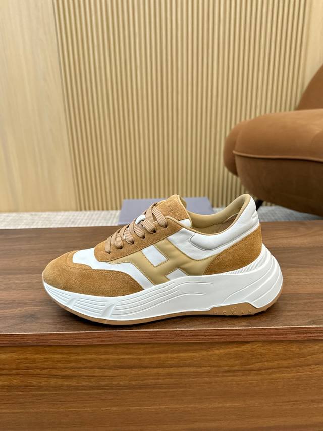 Real Price Hogan 2025 New H-Stripes Series Couple Chunky Platform Dad Shoes, Fly