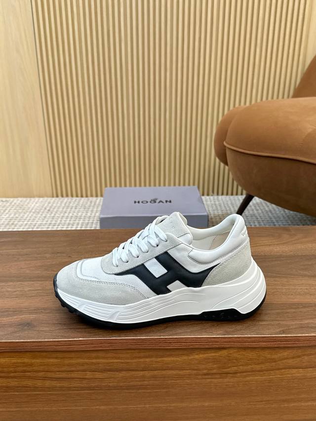 Real Price Hogan 2025 New H-Stripes Series Couple Chunky Platform Dad Shoes, Fly