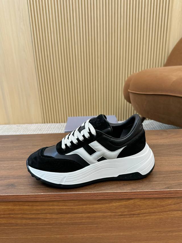 Real Price Hogan 2025 New H-Stripes Series Couple Chunky Platform Dad Shoes, Cas