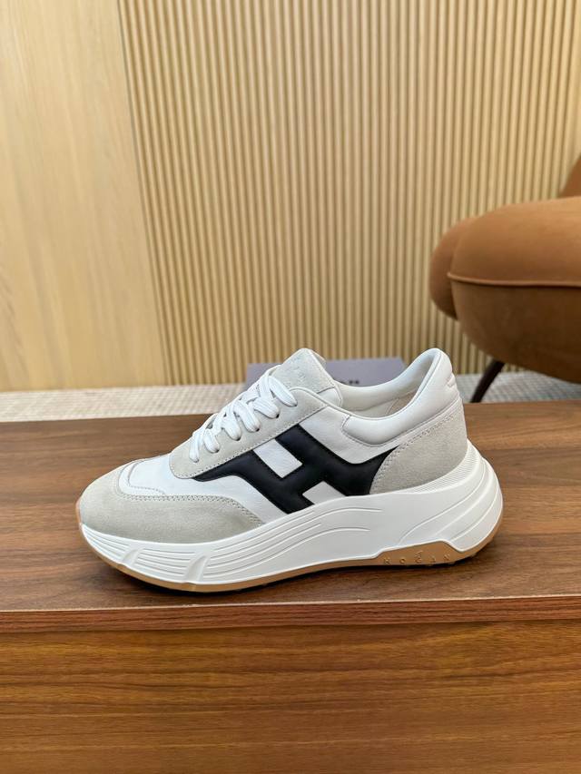 Real Price Hogan 2025 New H-Stripes Series Couple Chunky Platform Dad Shoes, Cas