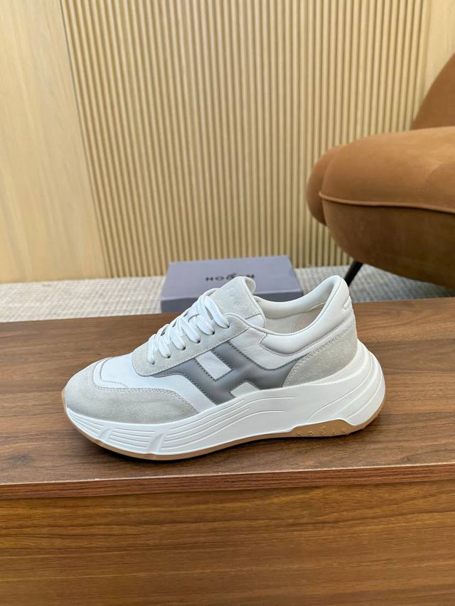 Real Price Hogan 2025 New H-Stripes Series Couple Chunky Platform Dad Shoes, Fly