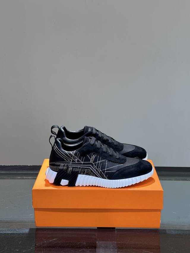 H Hermes Bouuncing sneakers, men's casual sneakers, crafted from a combination o