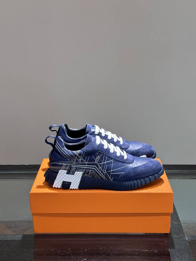 H Hermes Bouuncing sneakers, men's casual sneakers, crafted from a combination o