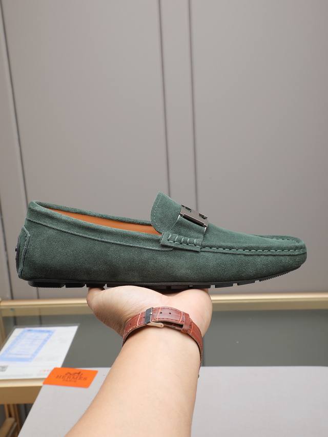 Featured Style: Top-quality Hermes men's loafers made with premium top-grain co