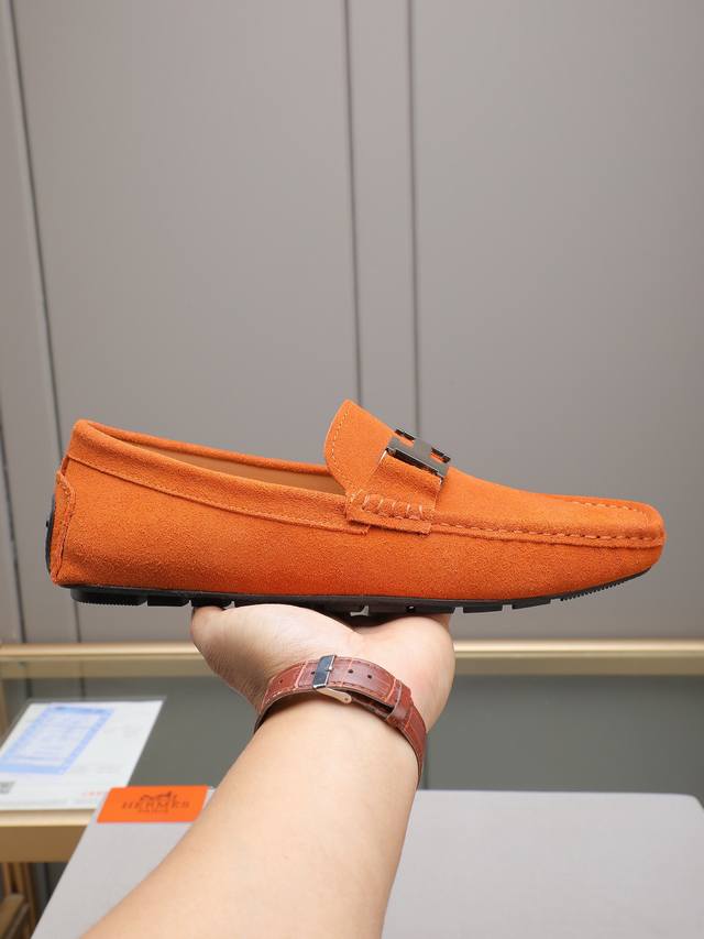 Featured Style: Top-quality Hermes men's loafers made with premium top-grain co