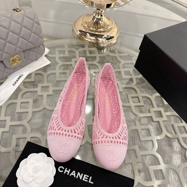 Factory direct price women's shoes sports original Chanel 25Ss woven ballet fla