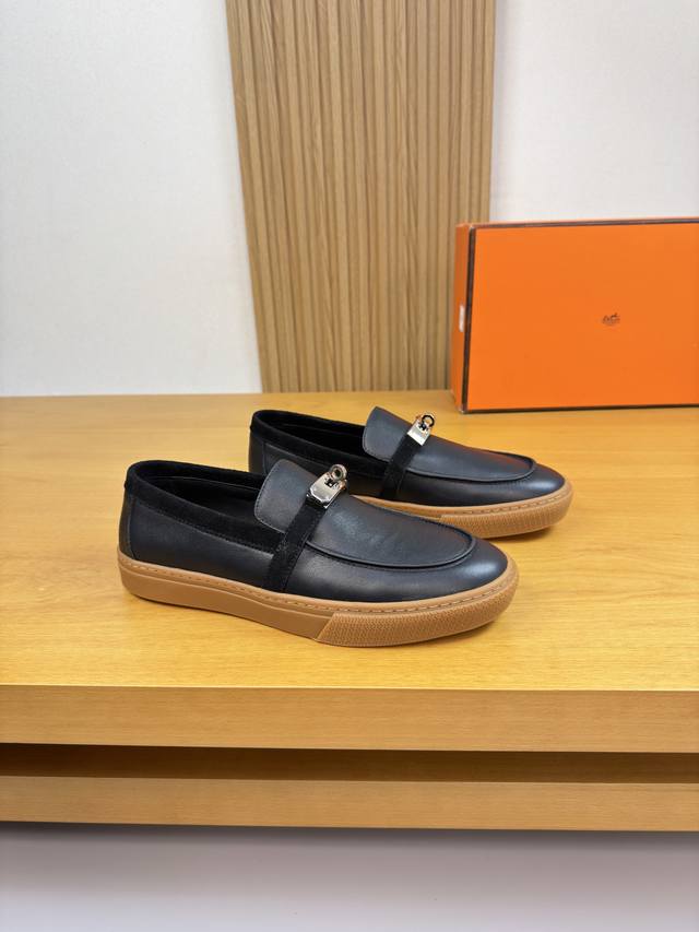 Hermes - High-end quality original single casual sports sneakers - Upper: Nappa