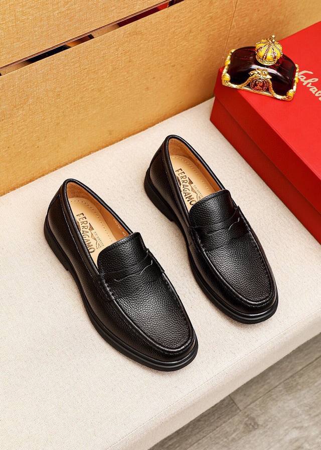 Product Trademark: Ferragamo Casual Leather Shoes True Sizes: 38-44, 45 (Custom
