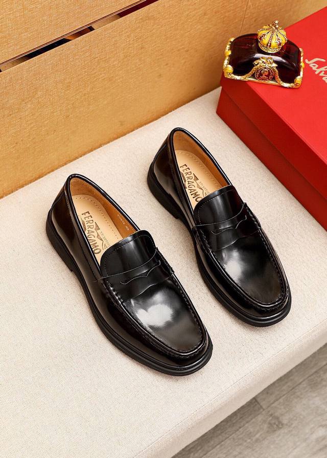 Product Trademark: Ferragamo Casual Leather Shoes True Sizes: 38-44, 45 (Custom