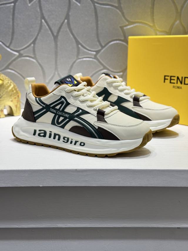 Fendi Men's Casual Sports Shoes, featuring comfortable and slip-resistant perfor