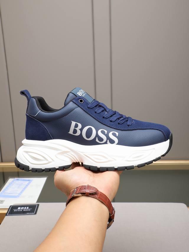 Boss, a top-tier fashion brand, presents a men's shoe that can complement variou