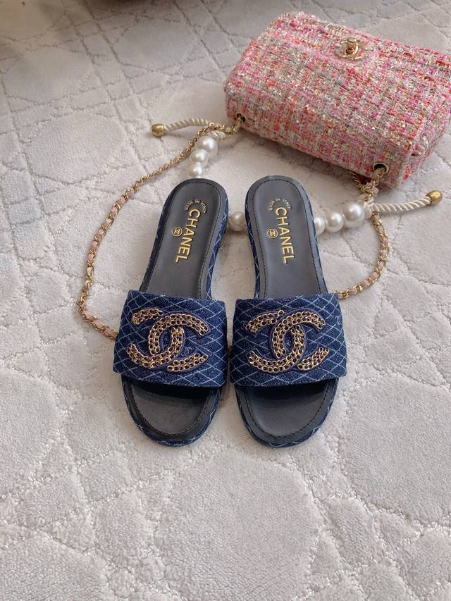 Factory Price p Chane* New Flat Slippers Classic Resort Style Double C Logo Dec