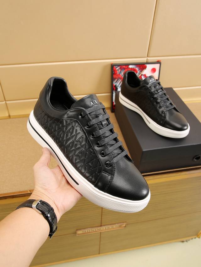 2025 New Arrival, Armani AX Casual Sports Men's Shoes. The upper features an emb