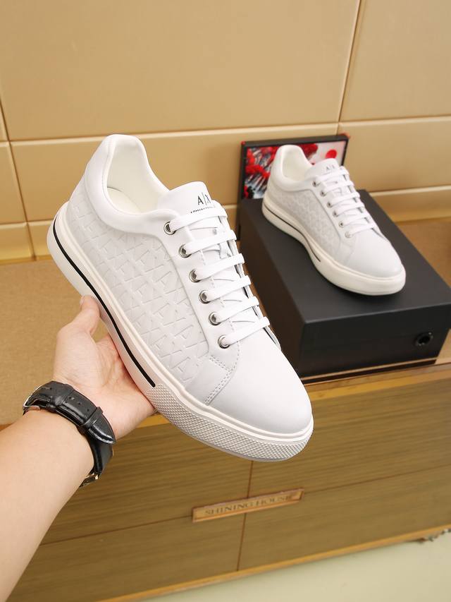 2025 New Arrival, Armani AX Casual Sports Men's Shoes. The upper features an emb