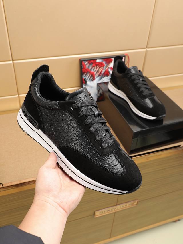 2025 New Arrival, Boss Casual Sports Men's Shoes. The upper features an embossed