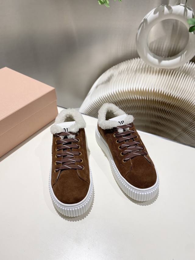 Factory Price pp Maoli 2025 Miu Miu Autumn/Winter New Thick-Soled Biscuit Shoes