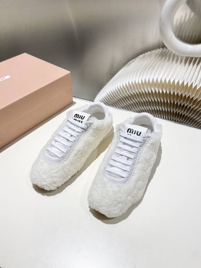 Factory Price p Miu Miu 2025 New Forrest Gump Shoes German Training Furry Shoes