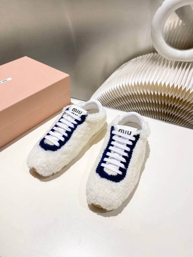 Factory Price p Miu Miu 2025 New Forrest Gump Shoes German Training Furry Shoes