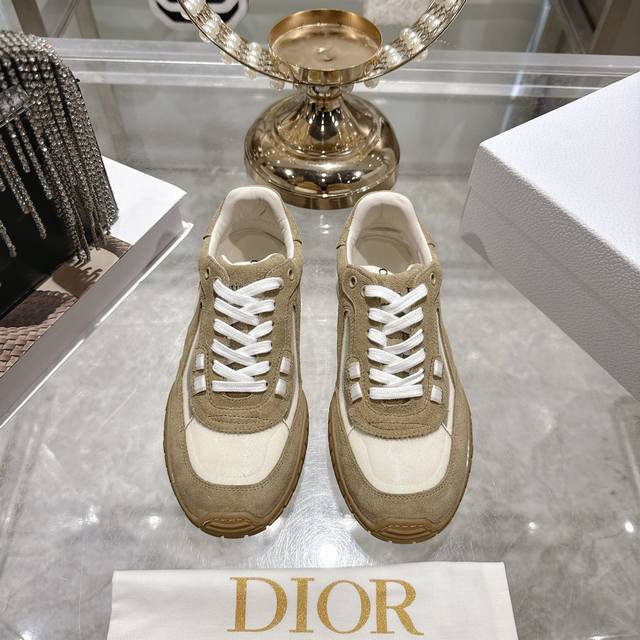 Factory Direct 2025 Early Autumn New Dior Run'n'Dior Film Sneakers, Cd Leather