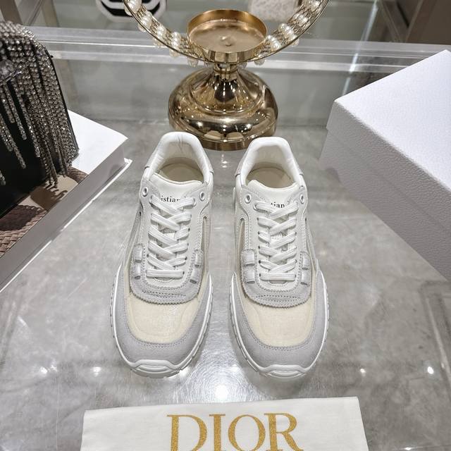 Factory Direct 2025 Early Autumn New Dior Run'n'Dior Film Sneakers, Cd Leather