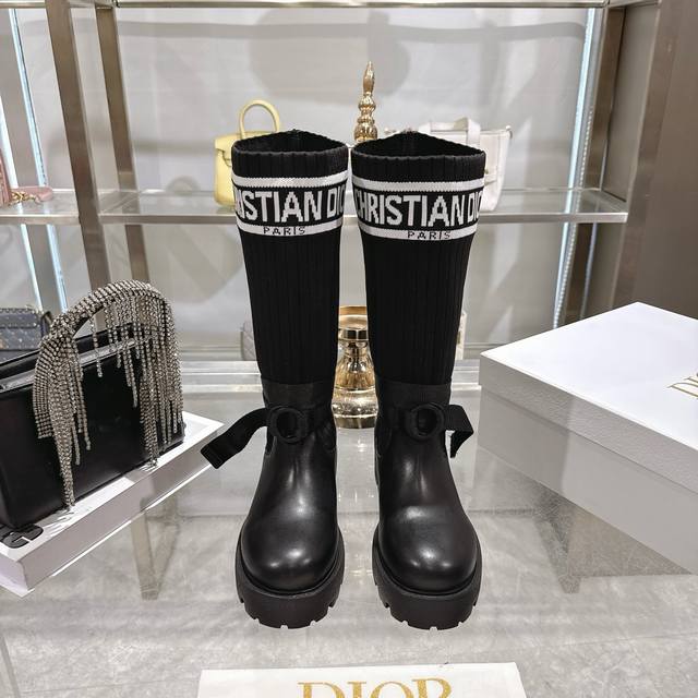 Factory Direct Dior New Sock Boots, Ankle Boots, Stretch Knee-High Boots The bo