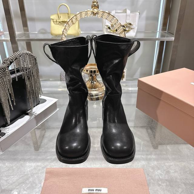 Factory Price p Miu Miu 25th Anniversary Double-Ear Chunky High-Heel Slip-On Ank