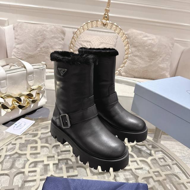 Factory Price (pp): Prada: New Style Ankle Boots Upper: Imported full-grain cow