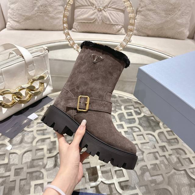 Factory Price (pp): Prada: New Style Ankle Boots Upper: Imported full-grain cow