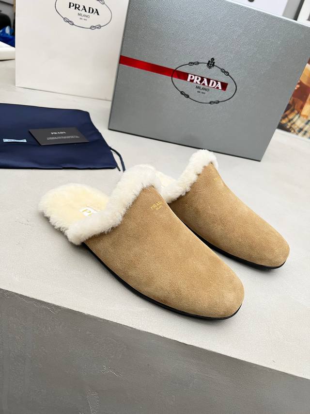 Factory Price (pp): Prada: Winter Thick-Soled Wool Shoes Fashion Runway Style,