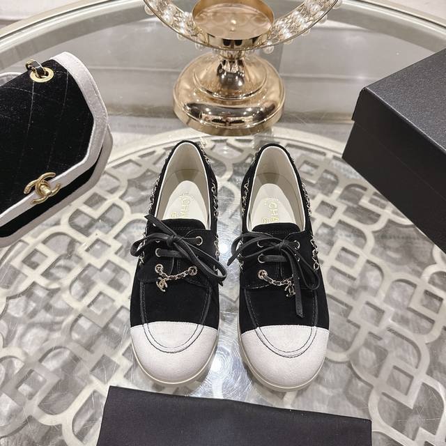 Chanel 26C Early Spring New Color Block Suede Loafers Super soft and incredibly