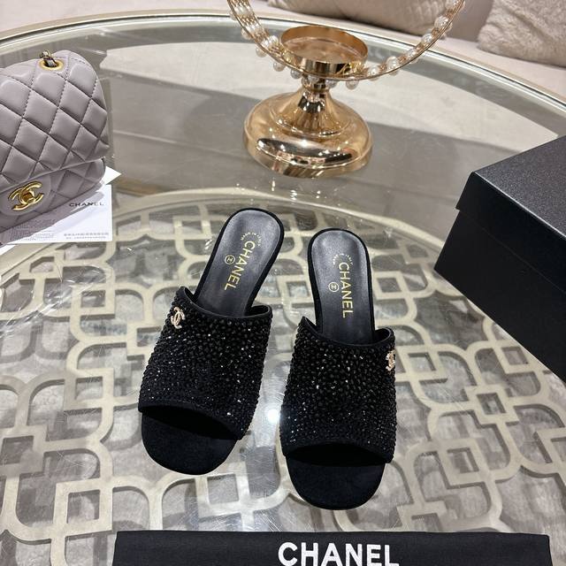 Chane* | Chanel 25Ss Spring/Summer New Runway Style Double C High-Heeled Slipper