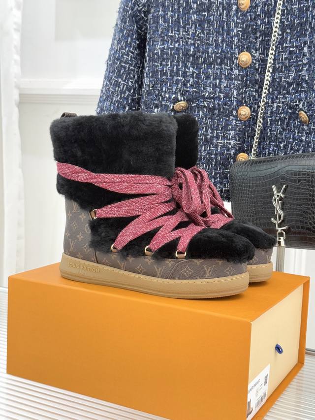 Factory Price L*V Louis Vuitton 25Wf New Monogram Lace-up Snow Boots Integrating