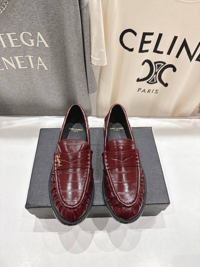 Unisex style, Men's +50 Saint Laurent YSL 25Ss popular flat Mary Jane slip-on l