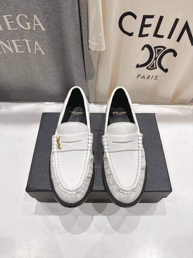 Unisex style, Men's +50 Saint Laurent YSL 25Ss popular flat Mary Jane slip-on l