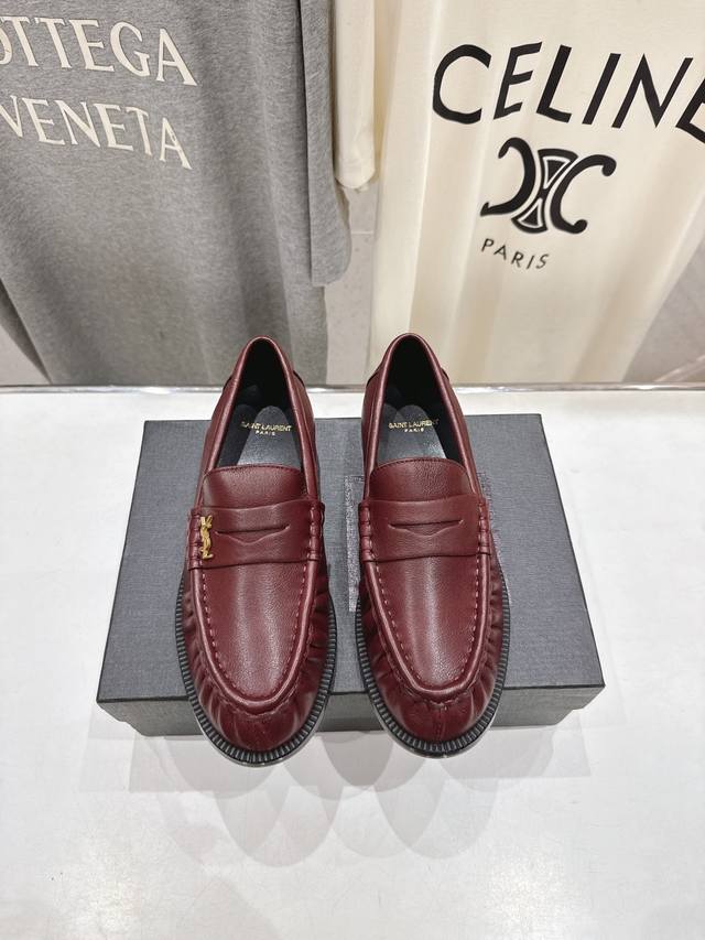 Unisex style, Men's +50 Saint Laurent YSL 25Ss popular flat Mary Jane slip-on l