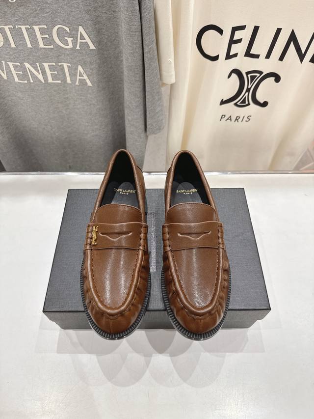 Unisex style, Men's +50 Saint Laurent YSL 25Ss popular flat Mary Jane slip-on l