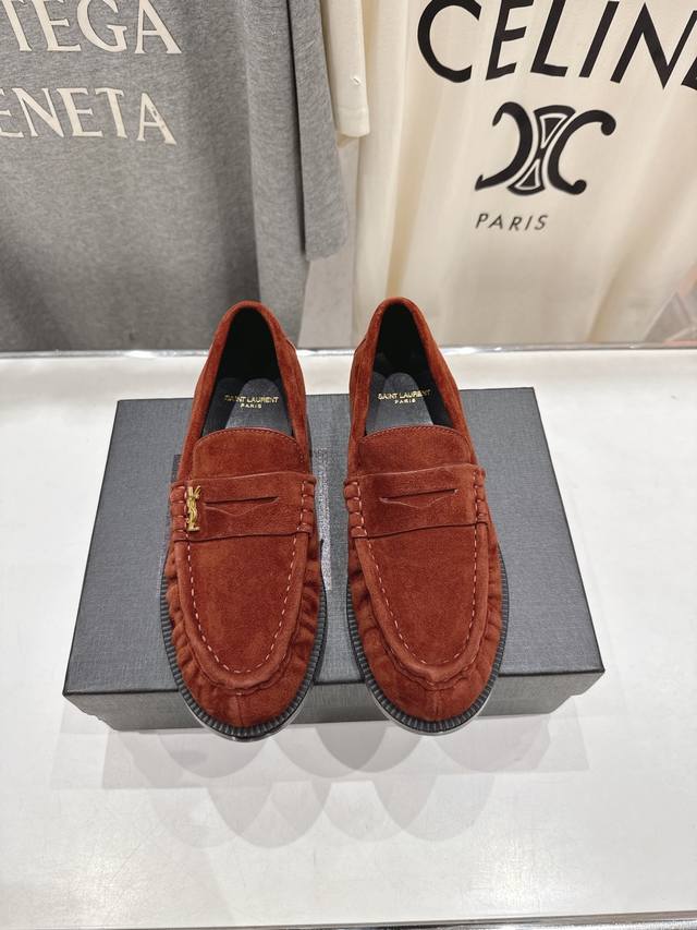 Unisex style, Men's +50 Saint Laurent YSL 25Ss popular flat Mary Jane slip-on l