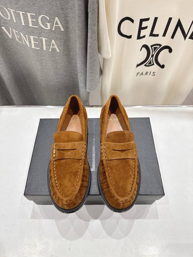 Unisex style, Men's +50 Saint Laurent YSL 25Ss popular flat Mary Jane slip-on l