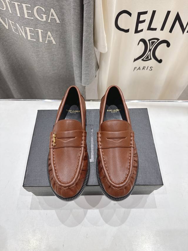 Unisex style, Men's +50 Saint Laurent YSL 25Ss popular flat Mary Jane slip-on l