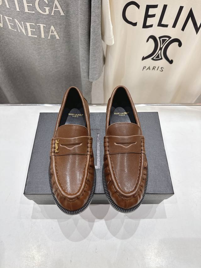 Unisex style, Men's +50 Saint Laurent YSL 25Ss popular flat Mary Jane slip-on l