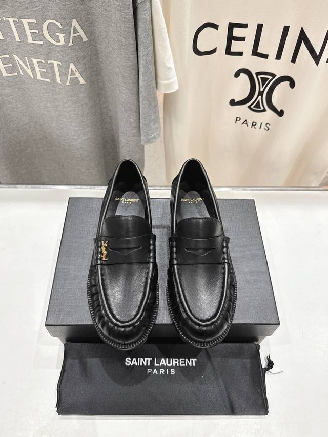 Unisex style, Men's +50 Saint Laurent YSL 25Ss popular flat Mary Jane slip-on l