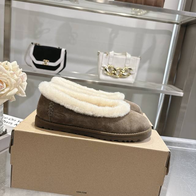 New Autumn/Winter Zora Ballet Flat Shoes with Low-Cut Fur Slip-on shoes, perfec