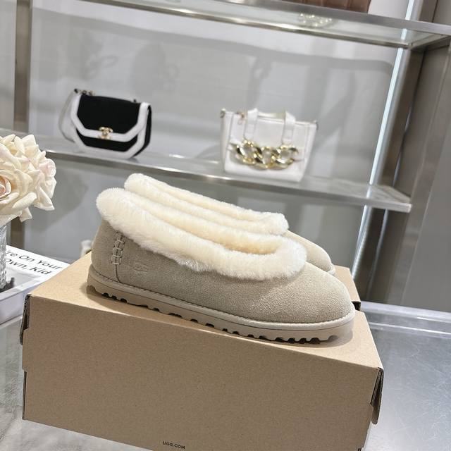 New Autumn/Winter Zora Ballet Flat Shoes with Low-Cut Fur Slip-on shoes, perfec