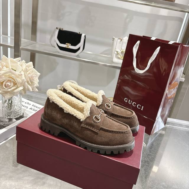 New Winter Women's Horsebit Loafers with Wool Lining Exquisite details infuse th