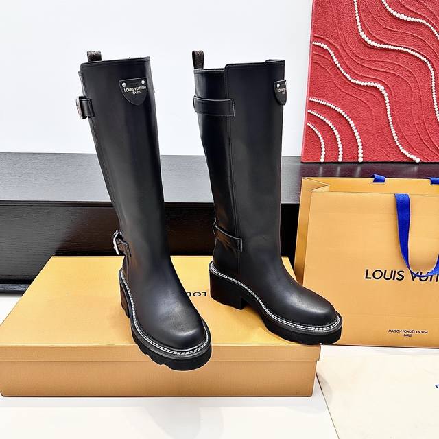 LV 2025 Early Spring New Beaubonrg Series Platform Riding Boots, Song Qian's Sam