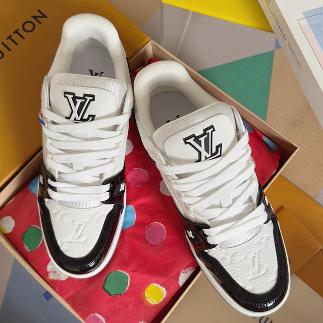 Top-tier version: Men's Louis Vuitton Lv Trainer casual sneakers/skate shoes, co