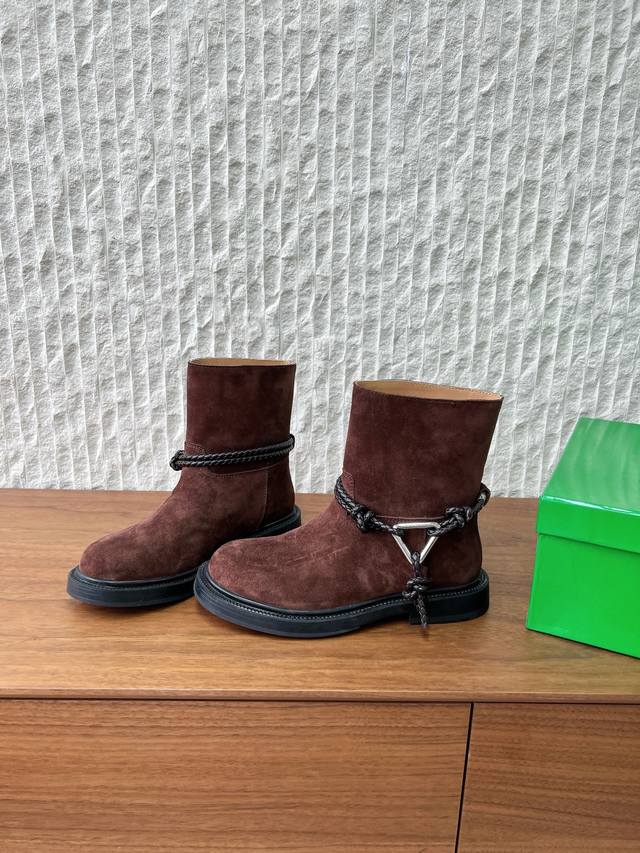 Ankle Boots G266 Bottega Veneta 25Ss Autumn/Winter New Rope Knot Boots Riding B
