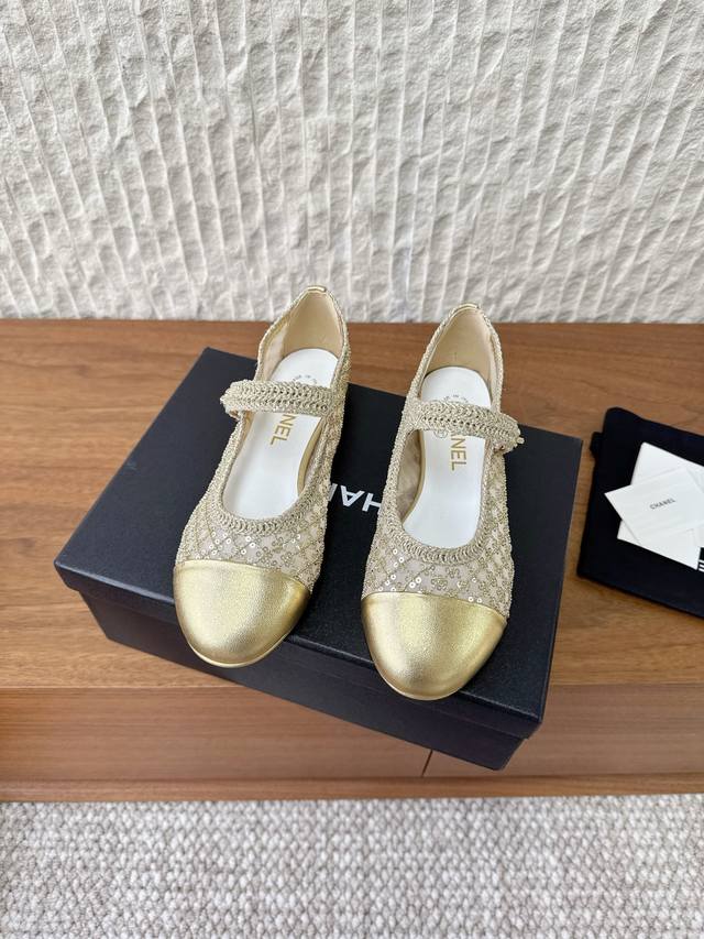 G137 Chanel 26SS Spring/Summer Runway Mesh Sequin Mary Jane Shoes I fell in love